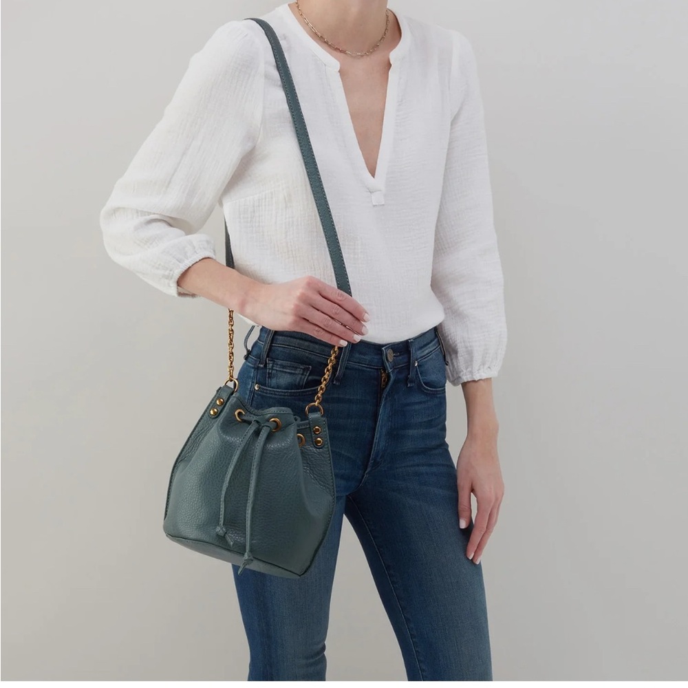 NWT HOBO Sage Green Leather Bucket Bag